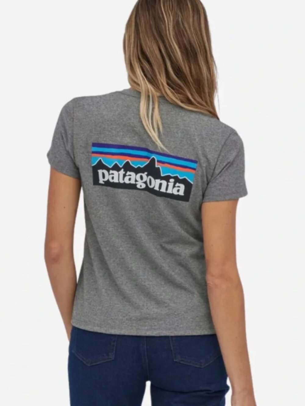 Patagonia P-6 Mission Organic Cotton Graphic Tee Gray Women's S